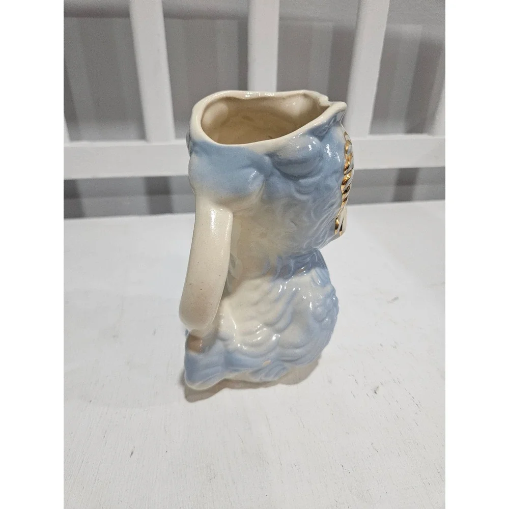 Vtg Shawnee Pottery Bluebird Chick Gold Trim Ceramic Creamer 6